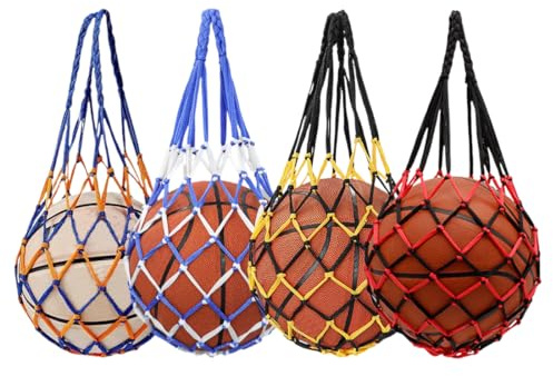 4 Pcs Filets à Balles Portables, Filet Ballon de Foot Gonflables, Sac Ballon de Basket, Filets de Balle Portables, Filets Portables pour Ballon de Football pour le Beach-Volley, le Stade et la Plage