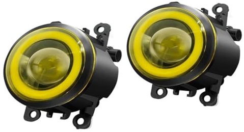 For Fiat Ducato 250 290 2006-2023 for H11 LED-dimljus med Angel Eye-ljus, varselljus, 2x30W(Yellow)