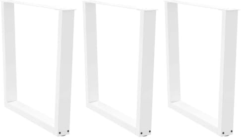 Frdhee Lot de 3 pieds de bureau, en forme de V, blancs, 90 x (72-73,3) cm, en acier, pour bureau d'ordinateur, table de travail, table de bar