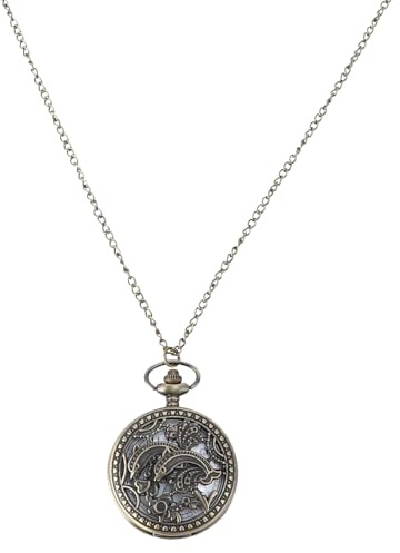 Healeved Orologio da Tasca Retrò Creativa Movimento Quarzo, Design Collana Unico in Lega e Vetro, come Piccolo Regalo Decorativo e Originale