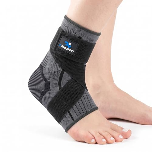 X-PRO SPORT Cavigliera Ortopedica per Distorsione, Fascite Plantare e Tendinite, Tutore Caviglia Sportivo Stabilizzante Regolabile con Fasce a Incrocio per Uomo e Donna, Calcio, Running Palestra (M)