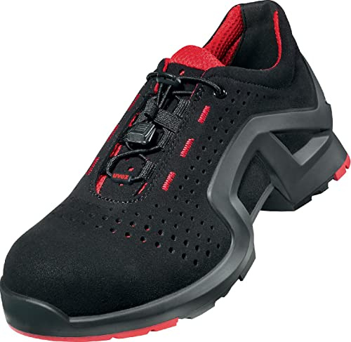 Uvex Damen 1 x-tended Support Safety Shoes - S1 SRC, Red/Black - Size 3.5