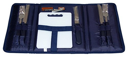 CB Präsentwerbung GmbH CBag - Picknickgeschirr Picknickbesteck Campinggeschirr Reisebesteck Geschirr Brotzeitmappe Mappe (Blau)