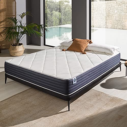 NATURALEX - Matelas Ideal-Visco 140x190-26 cm - Soutien Mousse à mémoire de Forme - Accueil Blue Latex - Confort Mi-Ferme - Respirant - 7 Zones - Réversible - Hypoallergénique - Fabriqué en Europe