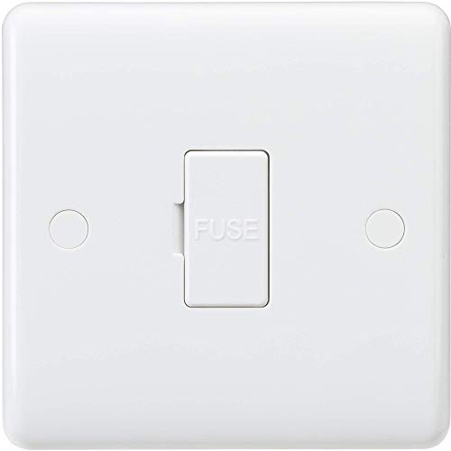 Knightsbridge CU6000-3A Curved Edge 13 Spur Unit with 3 A Fuse Fitted, 230 V, White