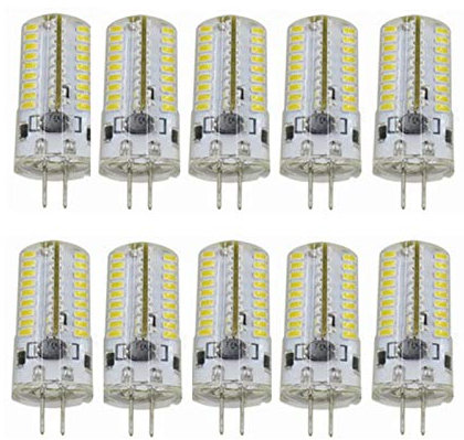 WELSUN GY6.35 Lampadine LED 4W AC/DC 12V 24V G6.35 / GY6.35 Base Bipolare JC Tipo LED Lampadina di Ricambio Incandescente 50W Alogena Non Dimmerabile AC12V DC12-24V Confezione da 10 Bianco Caldo