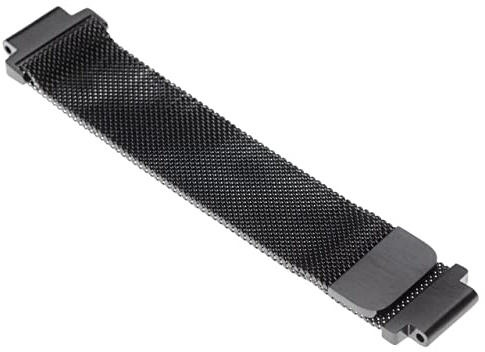 vhbw Ersatz Armband kompatibel mit Garmin Forerunner 630, 735, 220, 230, 235, 620 Fitnessuhr, Smartwatch - Edelstahl schwarz Magnetverschluss