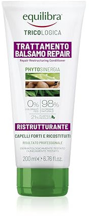 Equilibra Capelli, Balsamo Repair Ristrutturante, Rende Morbidi i Capelli Fragili e Sfibrati, Migliora la Pettinabilità, Azione Rinforzante, con Aloe Vera, Estratto di Castagna, Olio di Cocco, 200 ml