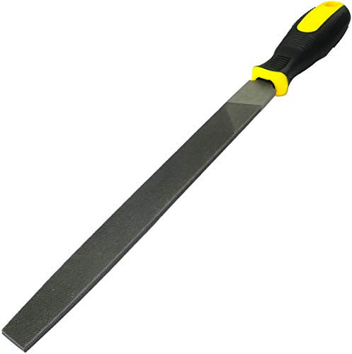 AERZETIX - Lima de afilado Metálico Plano Fino de Acero - Longitud 250mm - Herramienta de Acabado manual para Modelar el Metal - Limar/Alisado/Pulido/Mecánico - Mango bimaterial - C45965