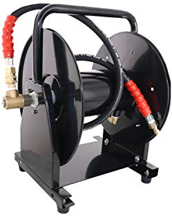 Erie Tools 5000 PSI 3/8 x 200' Portable Hose Reel for High Pressure Power Washer and Sewer Jetter