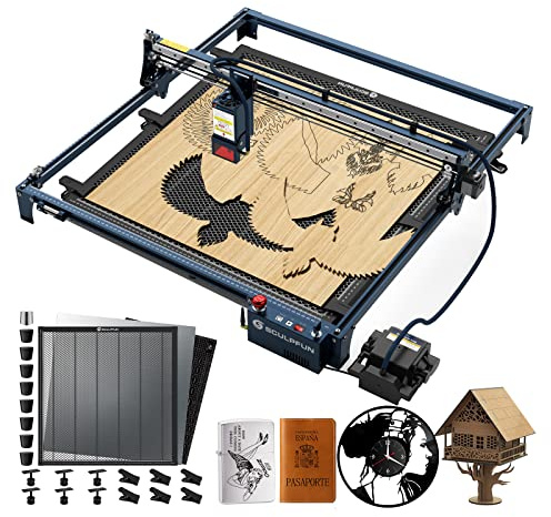 SCULPFUN S30 Ultra 33 W lasergravyrmaskin med 600 x 600 mm Laser Honeycomb arbetsbord och automatiskt luftstöd, Bluetooth M8-moderkort, 600 x 600 mm gravyrområde laserskärare