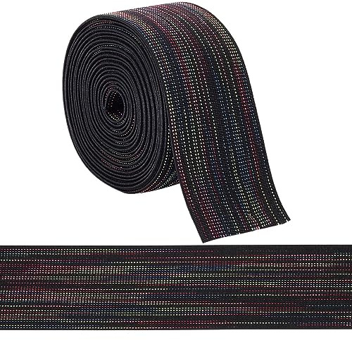 BENECREAT Fascia Elastica Piatta Colorata da 2.7m, Cordoncino Elastico per Cucire Largo 40mm Nastro Elastico in Tessuto Elasticizzato per Decorazioni di Abbellimento di Accessori di Abbigliamento