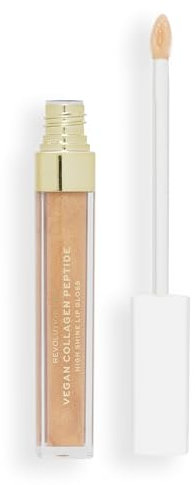 Revolution Pro Vegan Collagen Peptide High Shine Lip Gloss, Nourish, Plump & Hydrate Lips With Hyaluronic Acid & Vitamin E, Chic