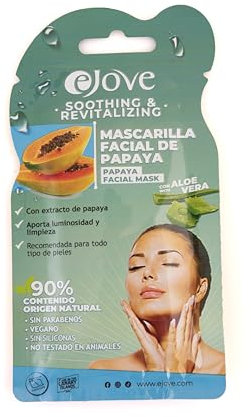 Ejove Maschera viso con estratto di papaya | Dona luminosità e pulizia | Decongestisce e ossigena la pelle | Tutti i tipi di pelli