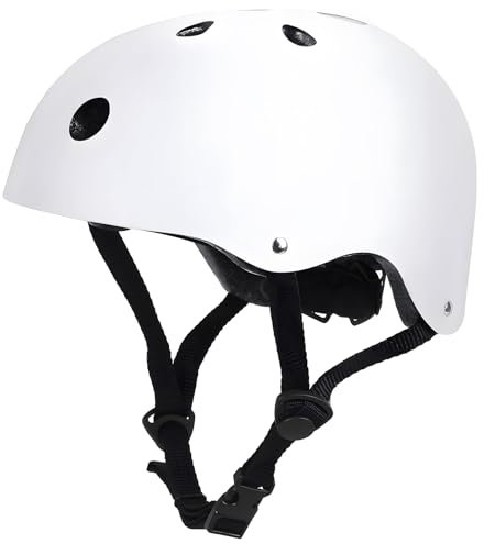LeapBeast Skaterhelm Fahrradhelm, Belüftung | Sicherheit | leicht | Skateboarding Helm für Fahrrad Skateboard Scooter BMX Kind Erwachsene (Weiß Schwarz, S)