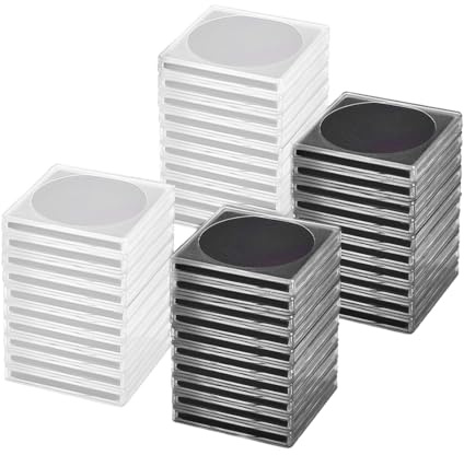 GXGM 24 Pièces Carré Porte-Capsules pour Pièces de Monnaie Porte-Monnaie Porte-Monnaie Commun Boîte D'Affichage en Argent Dollar Étui - 5 Tailles Différentes