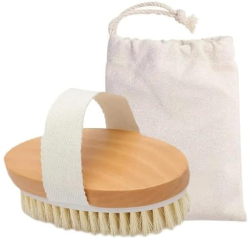 Voarge Trockenbürste, Körperbürste, Peeling-Bürste, Badebürste aus Borsten, zum Entfernen von Toxinen der abgestorbenen Haut, Cellulite, Peeling