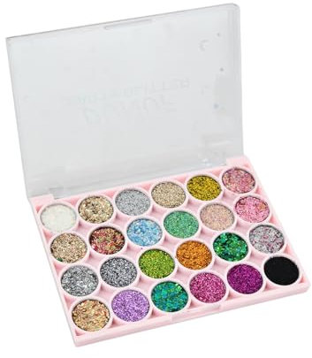 24 Colori Palette di Ombretti Glitter, Tavolozza di Ombretti Colorati, Trucco, Palette Occhi Setoso Altamente Pigmentato, Impermeabile Lunga Durata Naturali Sfumabili a Lunga Durata Make Up Kit (01)