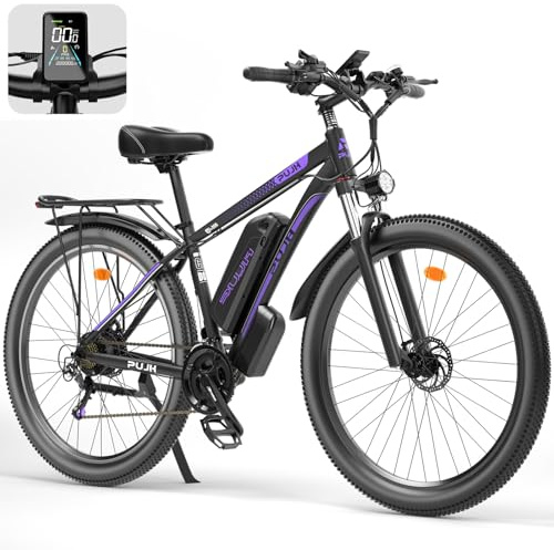 PUJH 2000W Electric Bike for Men Women 48V 17.5Ah Battery, 29'' Fast Ebike,up to 80 Miles, Front Suspension Class 3, Snow Off Road Commuter Mountain E-Bike for Adults (Purple 29)
