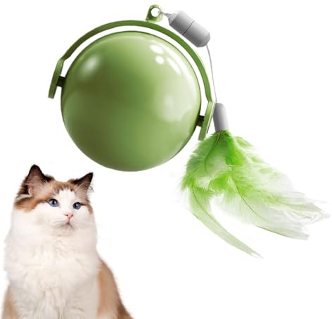 Juguete Inteligente para Gatos, Dispositivo Interactivo de Ejercicio para Evitar obstáculos, Bolas de Gatito automóviles con Plumas, para Gatos de Interior, pequeños, del aburrimiento