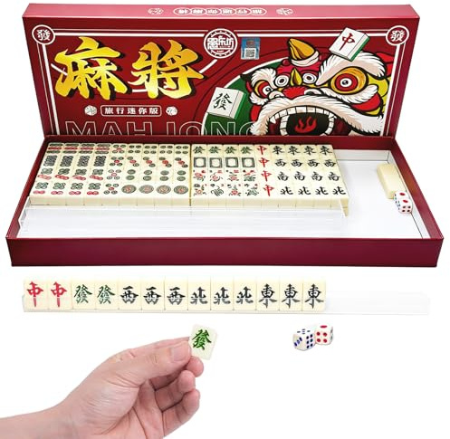 Primasage Mini Jeu de Mahjong 144 Tuiles Voyage