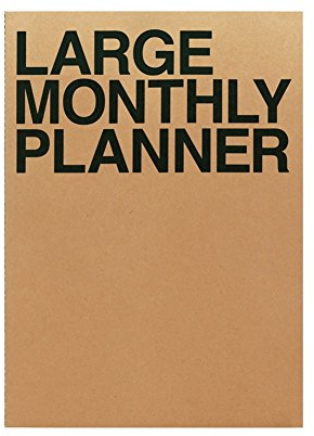JSTORY Large Monthly Planner Lays Flat Undated Year Round Flexible Cover Goal/Time Organizer Thick Paper Eco Friendly Customizable Stitch Bound A4 16 Months 18 Sheets Kraft 8.46 x 11.61 Inches