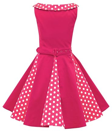 BlackButterfly Girls Alexia Polka Dot Dress | Circle Skirt, Boat Neckline, Contrast Skirt Panel, Fully Lined, Back Zip, Removable Belt, Ages 3-14