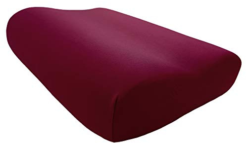 Edda Lux Federa adatta al Tempur Shape cuscino S, M e L, 50 x 31 cm, in morbido jersey di 100% cotone per guanciali da collo, Borgogna