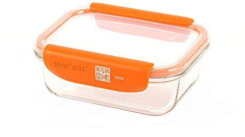 mastrad - Boîte de Conservation Alimentaire Connectée Stor'Eat - Verre Borosilicate Résistant - Sans BPA - 640 ml