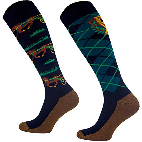 Comodo 3 Pares de Calcetines de equitación | Damas y Caballeros | Calcetines de Rodilla | funcionales | SJBW | 001. Doma conducción | Tamaño: 35-38