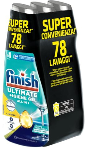 Finish Quantum Gel nettoyant pour lave-vaisselle liquide avec le pouvoir de Napisan, multifonction, frais, 78 lavages, 3 paquets de 26 lavages, 1966 g