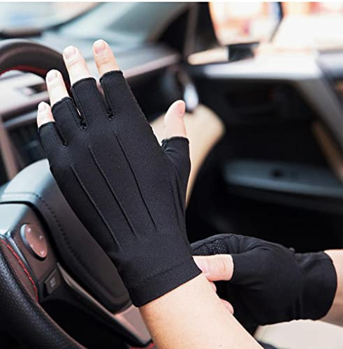 Unisex Fingerlose Handschuhe Fahrhandschuhe Sonnenschutz Rutschfeste Handschuhe Touchscreen Radfahren Warme Handschuhe Mitts Mesh Atmungsaktive Kühle Handschuhe für Sport GYM Laufen Arbeit Motorrad