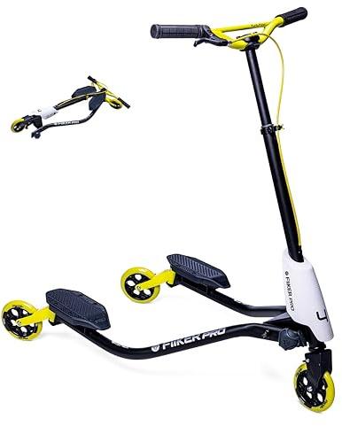 Yvolution Y Fliker Pro Drifting Scooter Foldable Swing Wiggle Scooter for Boys and Girls Age 6+ Years Old