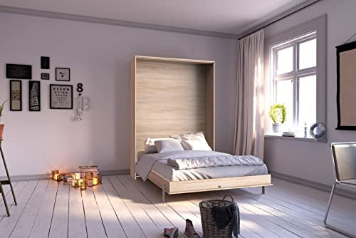 möbelando Klappbett Juist in Eiche SAEGERAU-NACHBILDUNG. Abmessungen (BxHxT) 152x213x43 cm