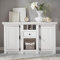 Lomadox Landhaus Sideboard klassisches Dekor Pinie weiß Nb. mit Flascheneinteilung B/H/T ca. 152x83x45cm
