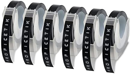 Yessetry Lot de 6 rubans d'étiquettes compatibles avec étiqueteuse 1880 E-101 9 mm x