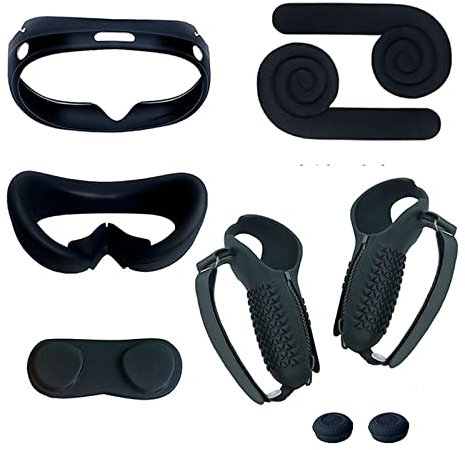 HMHAMA Compatible with PICO4 Accessories - VR Headset Shell Case, Touch Controller Grip Cover, VR Face Cover, Lens Protective Cover, Headset Earmuff, Rocker Cap