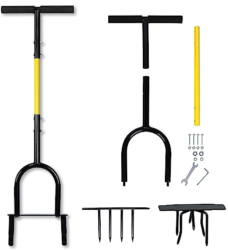 SUBTLETY Kit de scarificateur manuel de 99 cm avec 3 griffes de jardin interchangeables - Aérateurs portables pour pelouse - Pour ameublir le sol