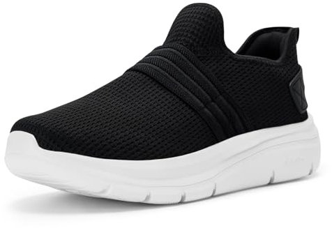 FitVille Extra Weite Herrenschuhe Sneaker einfach reinschlüpfen Sportschuhe für breite Füsse Schwarz 49 EU X-Weit