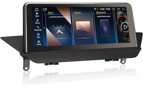 Erisin 10,25 Pulgadas Qualcomm 4GB+64GB Android 14 Radio Coche GPS Navegador para BMW X1 E84 Sistema CIC Bluetooth 5.0 OEM iDrive CarPlay Android Auto WiFi Dab+ IPS USB DSP Pantalla táctil IPS