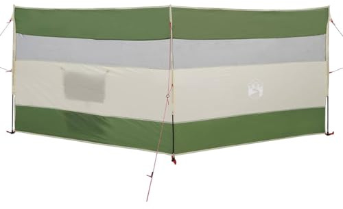 vidaXL camping windbreak/green 340x130cm portable waterproof wind barrier/fence for beach/campsite w/fibreglass poles/storage pocket lightweight design