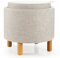 GIANTEX Sitzsack mit Stauraum, runde Fußstütze mit wendbarem Tablett und verstecktem Stauraum, multifunktionaler gefüllter Sitzsack für Schlafzimmer, Wohnzimmer, Büro (Beige)