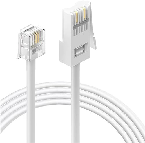 HAWAKA Telephone Extension Cable For Home&Office,1PC 10M Bt Phone Line Plug To Rj11 Male Crossover Telephone Cable,2 Pin 6p2c Lead For Landline,Modem,Fax
