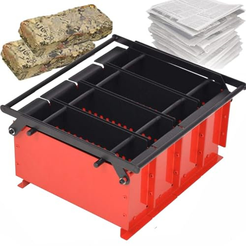 Briqueta de papel para hacer briquetas de papel – Prensa de ladrillos de periódicos de bricolaje, diseño de 4 compartimentos para uso en interiores y exteriores, herramienta de calefacción ecológica