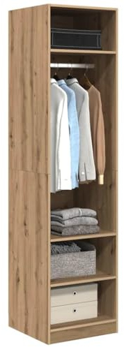vidaXL Armario Roble Artesanal 50 x 50 x 200 cm Madera de ingeniería, Solución Moderna de Almacenamiento, diseño Rectangular de Armario, Organizador Ahorra Espacio para Ropa y Muebles de Hombre