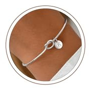 Turandoss Silver Initial Bracelets for Women Girls - Dainty Knot Initial Bracelet Letter K Silver Jewelry for Women Girls