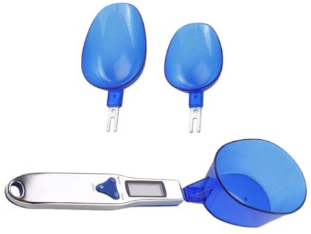 ELAYARD Báscula De Cuchara Digital De Cocina Lcd Azul 300 G/0,1 g Precisión Ajustable Tamaño Compacto Alimentación Pilas Aaa Para Hornear y Pesaje De Ingredientes