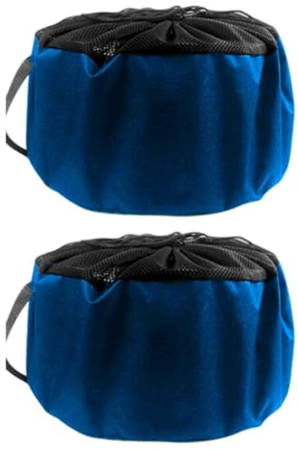 Gettimore Lot de 2 sacs de rangement imperméables pour tuyau, grand diamètre 46 cm, hauteur 26 cm, dessus en maille respirante avec poignée de transport, pour tuyaux d'arrosage, câbles de camping-car