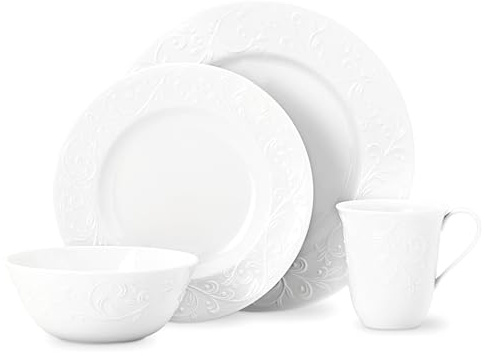Lenox Opal Innocence Carved Porcelain 4-Piece Dinnerware Set for 1