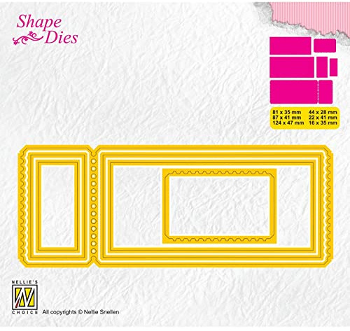 Nellie's Choice Troquel, Entradas, 6 troqueles, 1,6 x 3,5 cm a 12,4 x 4,7 cm, para Hacer Tarjetas, Navidad, Scrapbooking, Manualidades, DIY